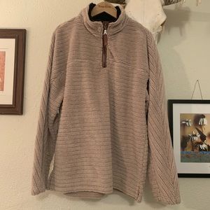 True Grit Luxe Fleece Stripe Zip Pullover